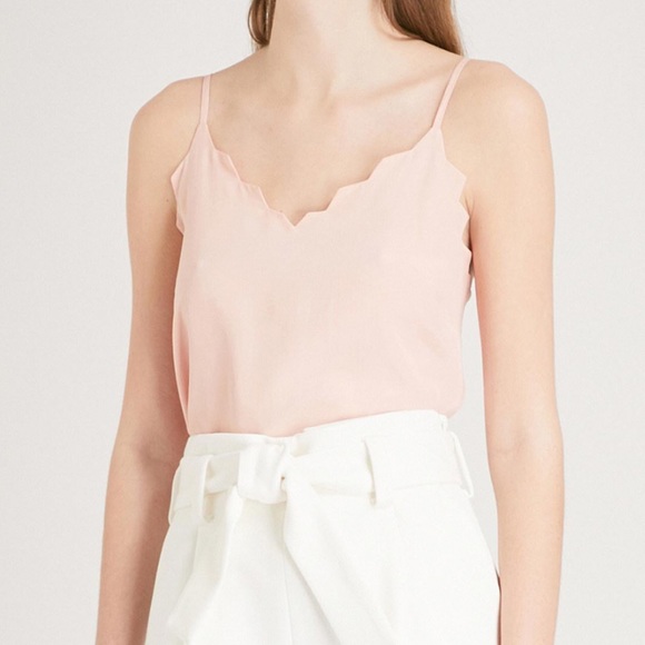 Maje Tops - NWT Maje 100% silk scallop tank top